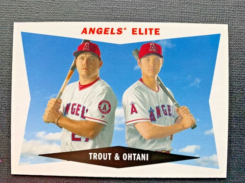 2020 Topps Archives MIKE TROUT & SHOHEI OHTANI 1960 style Topps Combo Cards