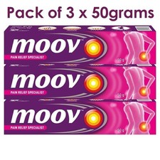 Moov Fast Pain Relief Cream With Nilgiri Oil 50g Ayurvedic Ointment pack of 3 