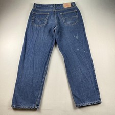 Levis 550 Jeans Mens 36x30 Blue Denim Relaxed Fit Straight Leg Dark Stone Wash