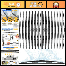16 Pack 24 Silicone Windshield Wiper Blades - All Season Durable Auto Replace