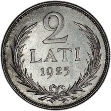 LATVIA coin 2 Lati 1925 UNC