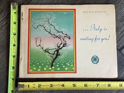Italy Is Waiting For You Enit Agostini Tour Guide Travel Book 1940's Vintage