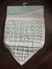 Aden and Anais Essentials Classic Bandana Bib -Bamboo - blue geometrical design
