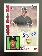 2019 Topps Eloy Jimenez 1984 Topps #84A-EJ 150th Anniversary ROOKIE AUTO  /150