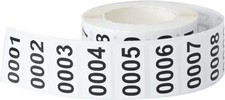 1.5 X 0.79 Inch Numbered Inventory Stickers 0001-1000 Consecutive