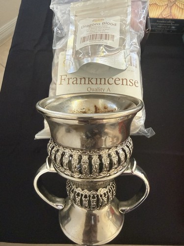 Govinda Frankincense & Dragons Blood Resin with Silver-Plated Incense Burner
