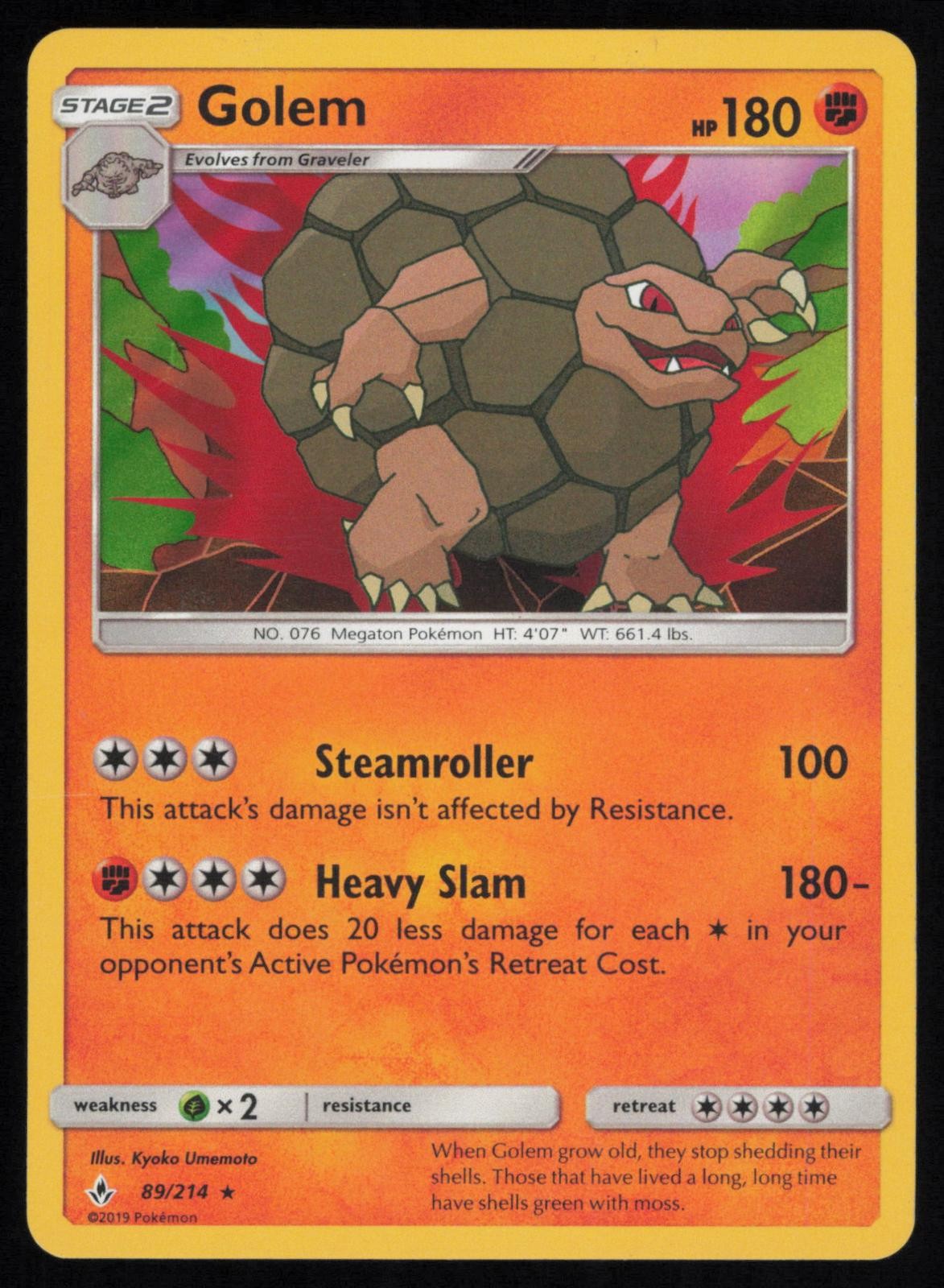 Golem 89/214 Holo Rare Pokemon Unbroken Bonds UNB LP