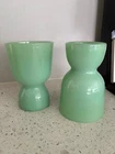 vintage fire king jadeite green milk glass double egg cup