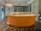 Vintage Pyrex # 045 2 1/2 Qt. Orange  Town & country Casserole Dish With Lid