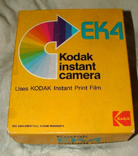 VINTAGE 1976 Kodak EK 4 Instant Crank Camera with Box  Instructions FINE COND