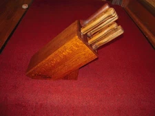 Vintage Chicago Cutlery 5 Knife Set with Block - Used Made in USA