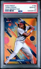 2025 Topps Finest #100 James Wood Gold Refractor /50 Rookie RC PSA 10 Gem Mint