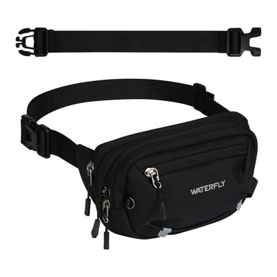 WATERFLY 1.5L RFID Anti-Theft Waist Bag, Waterproof Mini Fanny Pack for Travel