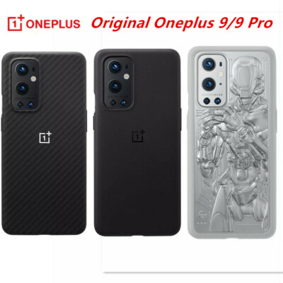 Original Official Oneplus 9 9R 9 Pro Back Protective Case Sandstone Karbon Cover