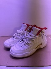 Nike Air Jordan 12 Retro FIBA Size 7Y GS White/University Red/Gold 153265-107
