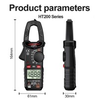 HABOTEST HT208D Digital Clamp Meter Multimeter True RMS AC DC Volt Amp NCV Cap 7