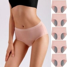 5PC Menstrual Period Underwear for Women Leak Proof Cotton Ladies Panties Briefs