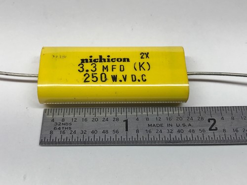 Lot Of 2 NEW Nichicon 3.3uF 250V DC Metallized Polyester Film - Foto 3