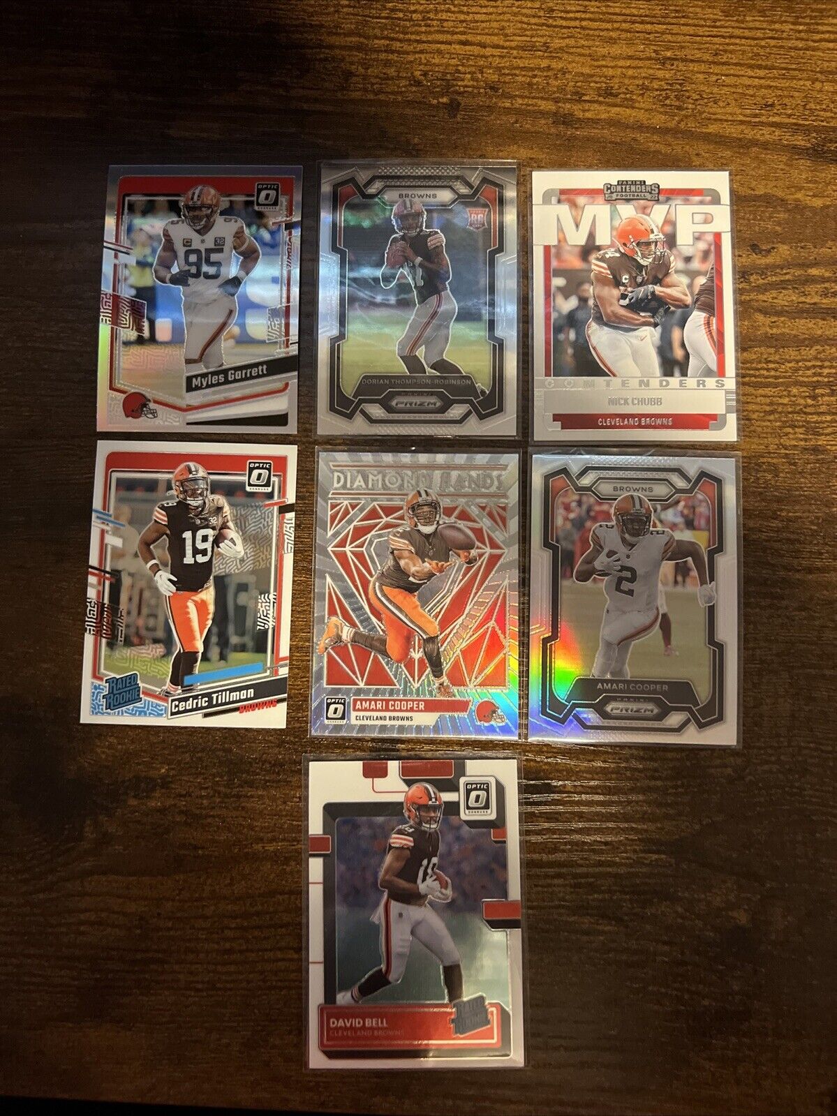 Cleveland Browns Panini Lot - 7 Cards, Amari Cooper, Myles Garrett Silver