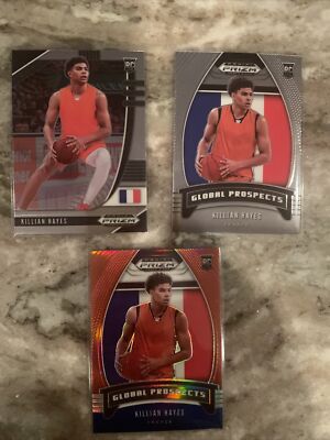 2020 Killian Hayes 3 Card lot Prizm Global Prospect Red / Base And Base Card