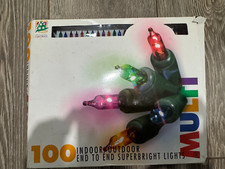 CHRISTMAS: Set of 100 Multi-Color Mini Christmas Lights - Green Wire NEW TARGET 