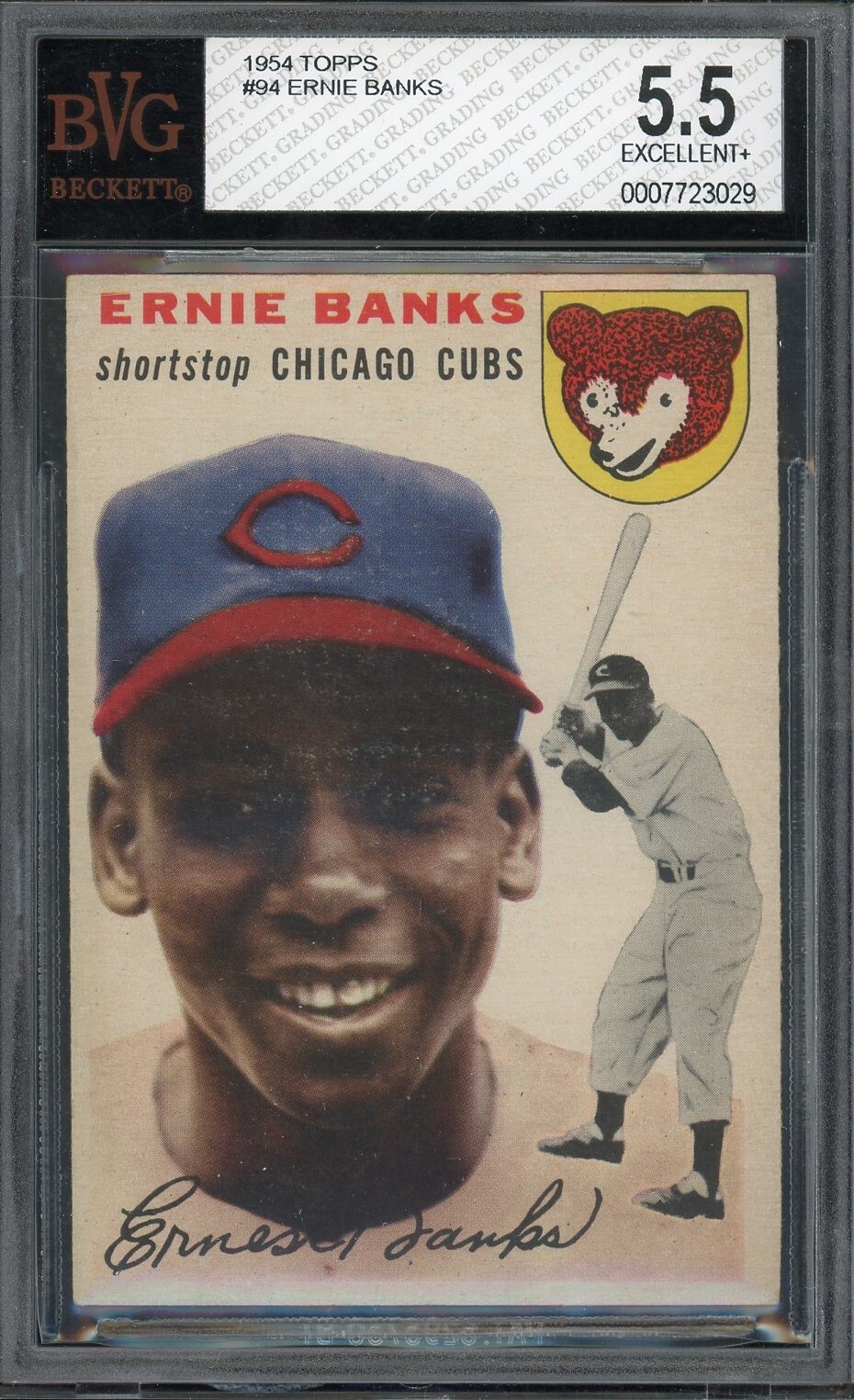 1954 Topps Baseball #94 Ernie Banks BVG 5.5