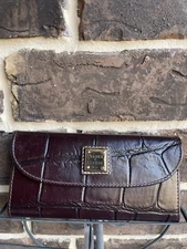 NWT Dooney & Bourke Denison Flap Continental Envelope Wallet Leather Espresso