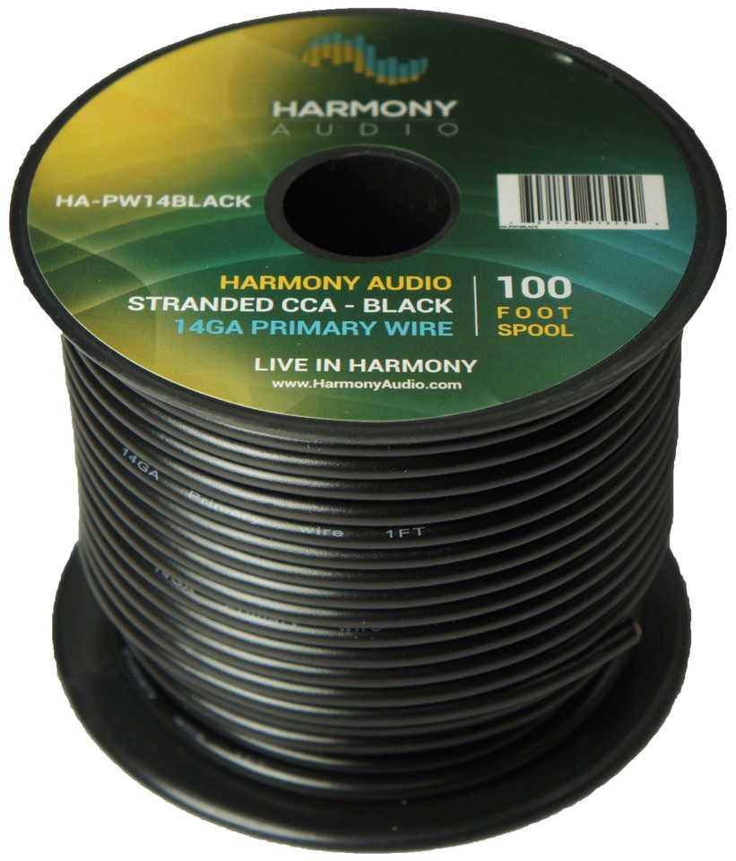 Harmony Audio Primary Single Conductor 18 Gauge Power or Ground Wire - 4 Rolls - 400 Feet - 4