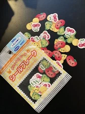 Rare Vintage 1990’s Kamio Japan Mini Stickers Cute Fruits Smile Made In Japan