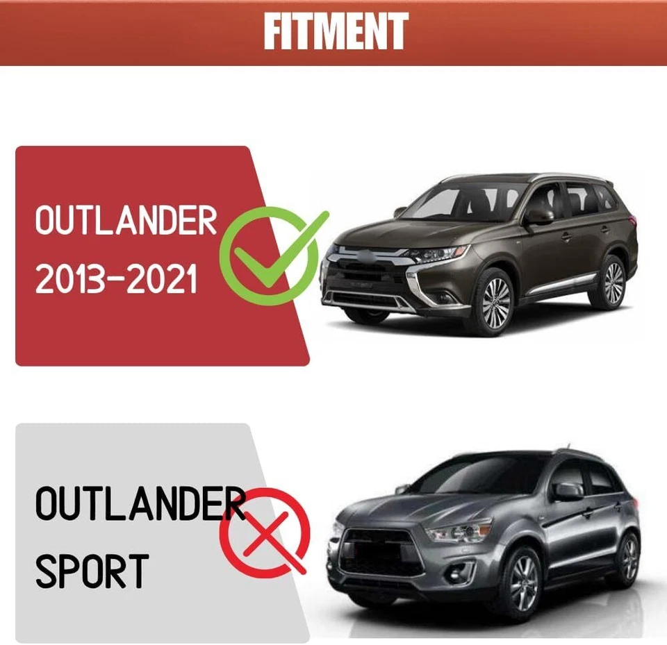 4PCS Roof Rack Rails Cross Bars For 2013-2021 Mitsubishi Outlander Side Rails - Image 2 of 4