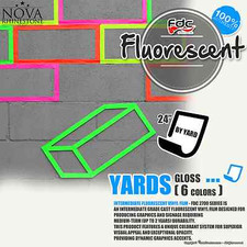 24"x 1 Yd Fluorescent Adhesive backed Sign Wall Craft Vinyl Choose from 6 colors