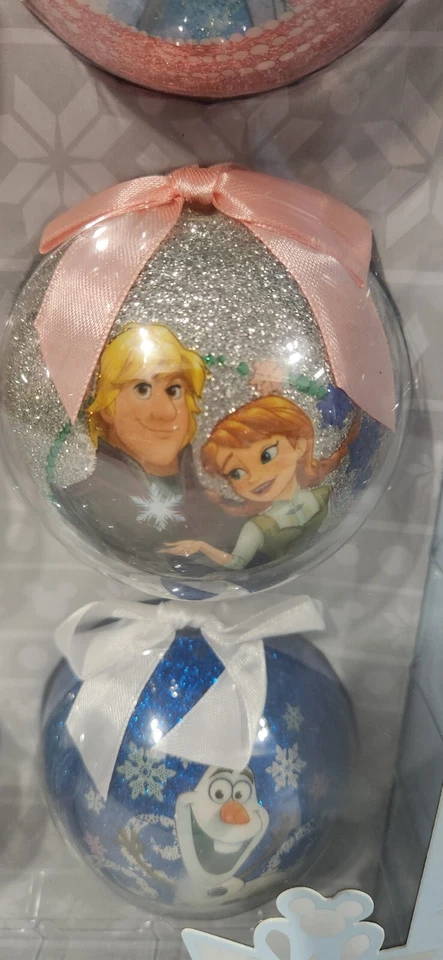 Disney Store Sketchbook Frozen Ornament Ball Set 6 Elsa Anna Olaf Christmas - Image 4 of 4
