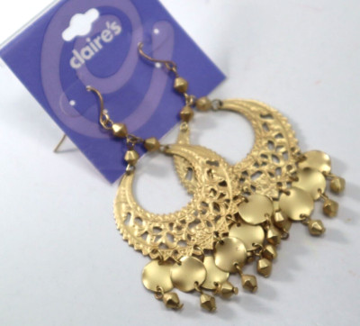 EBOT boho burnished gold ethnic filigree DANGLE EARRINGS Claire's Jewelry