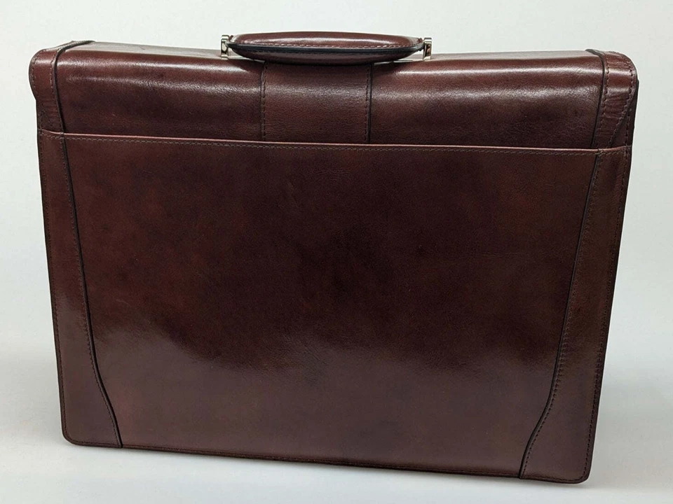 Maletín Bosca de cuero antiguo marrón oscuro con doble refuerzo #833-58 Foto 3 de 4