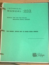Rodgers Organ Technical Manuals Trio: 320/322, 321 Silicon, 321A Pick 1 
