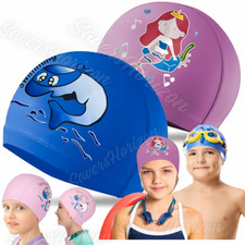 Kids Swimming Cap | Girls Boys Unisex Swim Pool Hat Waterproof Silicone Durable