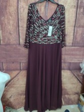 Jkara Marou Gown, Color Wine, Size 14W