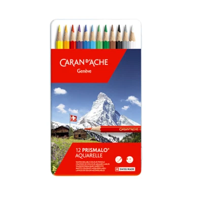 Caran D'Ache Prismalo Farbe Stift 12 Dose Set Aquarelle Künstler Aquarell Neu - Bild 1 von 4