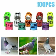100pcs x Year Aluminum Bird Racing Pigeon Leg Rings Bands for Poultry