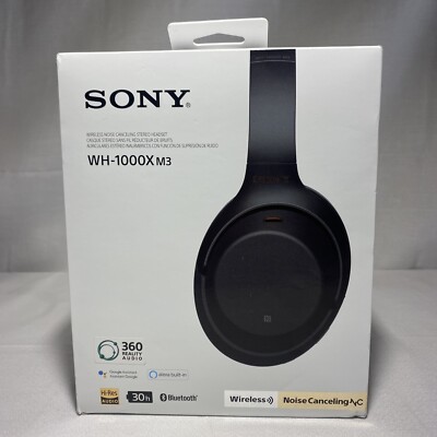 Sony WH1000XM3 Bluetooth Noise Canceling Headphones Black 100% Tested  Working