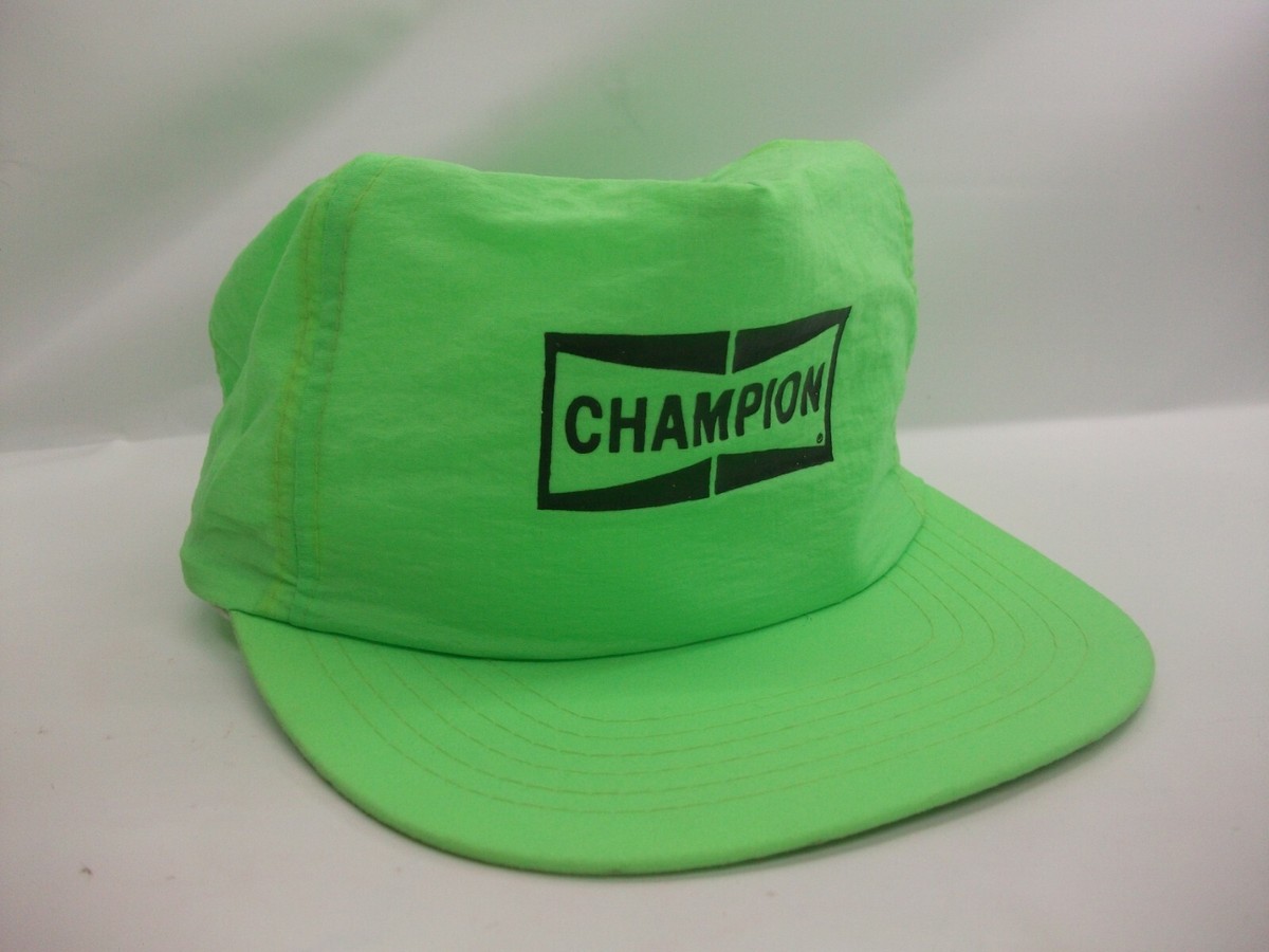 Champion Hat Vintage Green Nylon Snapback Baseball Cap