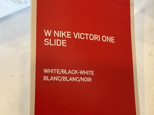 NIKE Victori One White w/Black Trim Slides. #CN9677. Women’s Size 9. NEW. - Picture 8 of 9