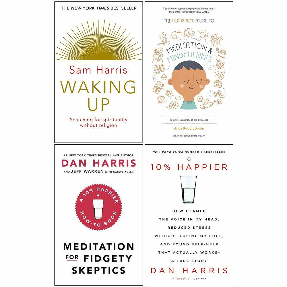 Headspace Guide to Mindfulness & Meditation,Waking Up 4 Books Collection Set NEW