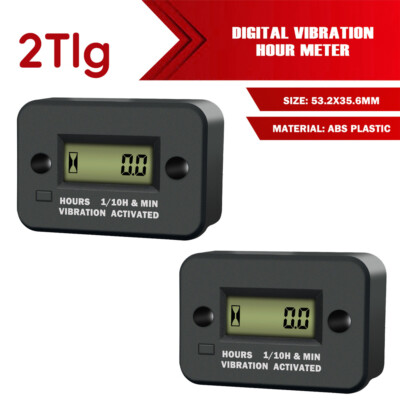 2x Digital Vibration Stundenzähler Betriebsstundenzähler Stunde Meter Motorrad