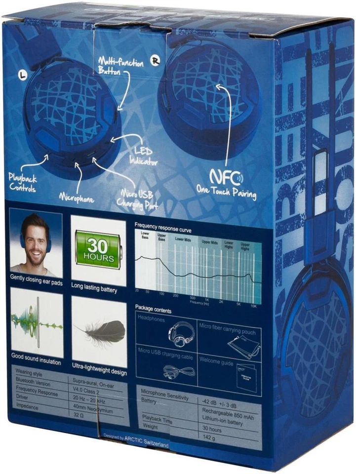 Auriculares intrauditivos ARCTIC P604 inalámbricos dinámicos Bluetooth 4.0 modelo ASHPH00016A Foto 4 de 4