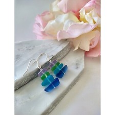 Multicolor Pebble Shaped Frosted Sea Glass Si...