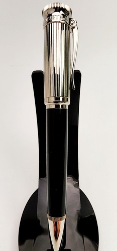 RARE DUNHILL SENTRYMAN CHASSIS BLACK AND SILVER BALLPOINT PEN NWE2613 NEW W/ BOX - Picture 3 of 20