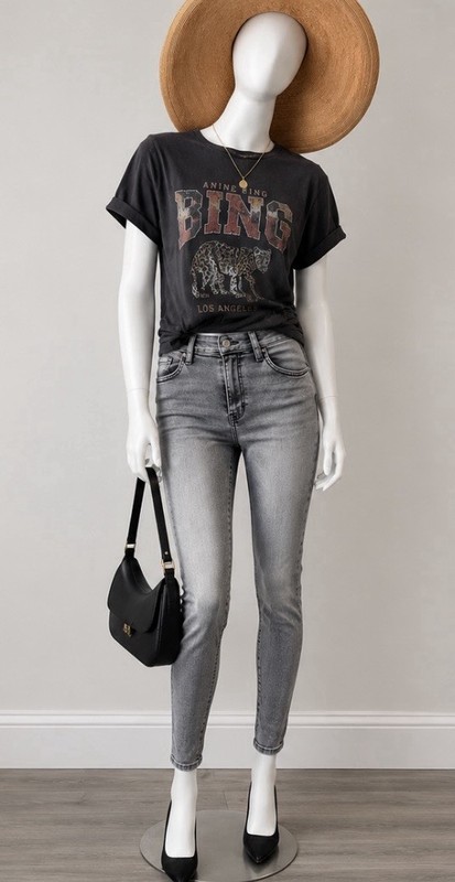 MOUSSY Rebirth Gray Stretch Skinny Ankle Jeans Made Japan 5-Pocket Denim Sz 27
