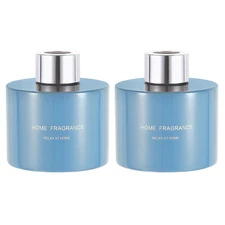 2pcs Empty Glass Diffuser Bottle 140ml/4.7oz Fragrance Accessories Blue, Silver