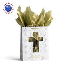 Communion Cross Gift Bag Medium Confirmation Gold